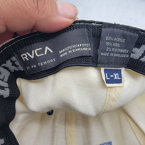 RVCA By PM Tenore L XL White Blue Hat Cap Casual Comfort Lightweight Outdoors - Picture 8 of 10